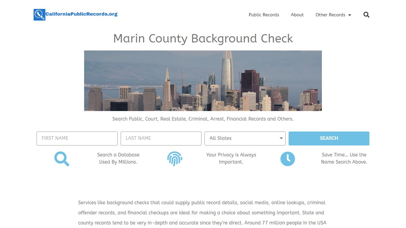 Marin County Background Check | CaliforniaPublicRecords.org