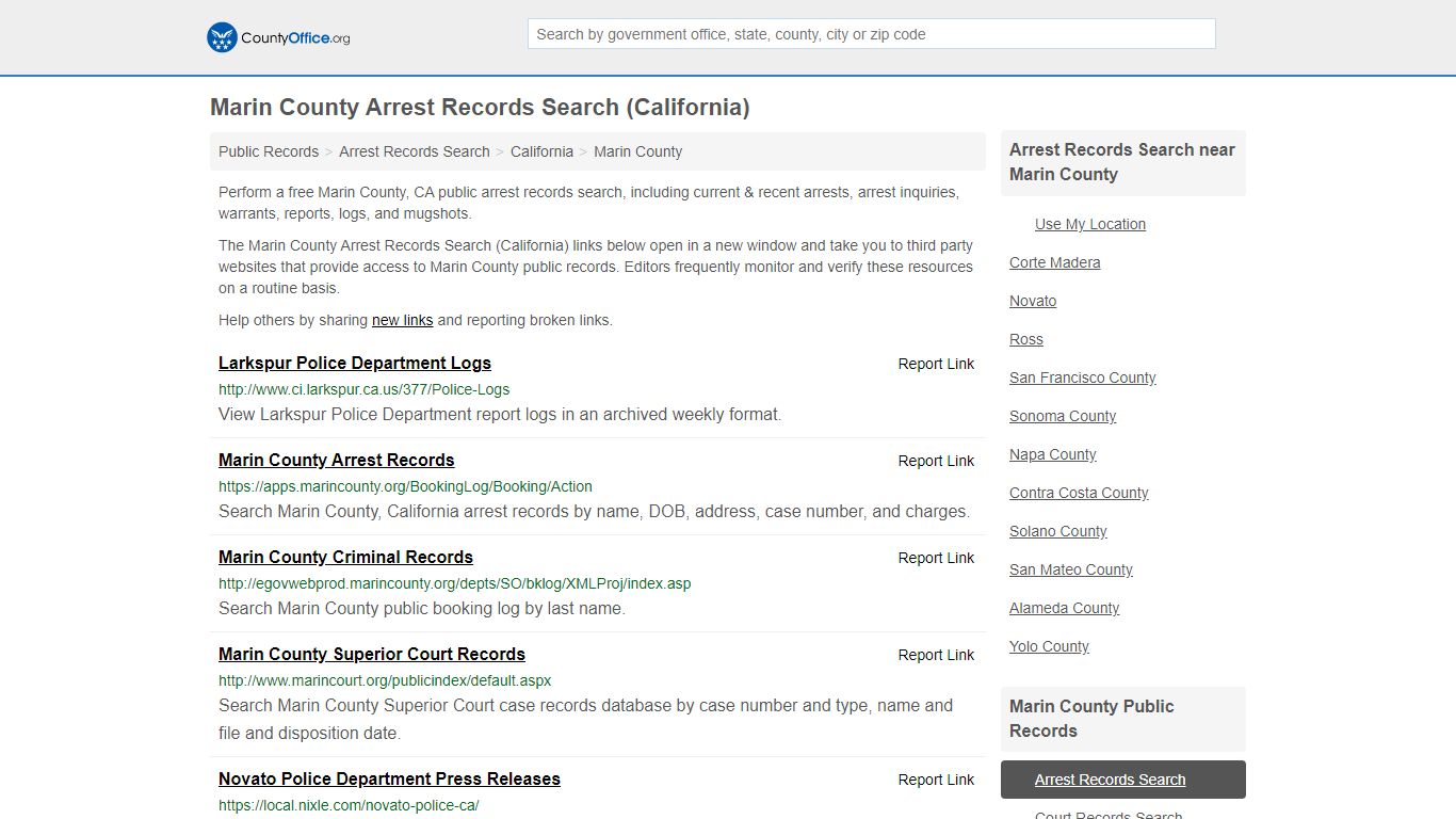 Arrest Records Search - Marin County, CA (Arrests & Mugshots)